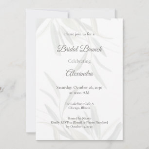 Invitación Elegante Sage Green Botanical Bridal Shower