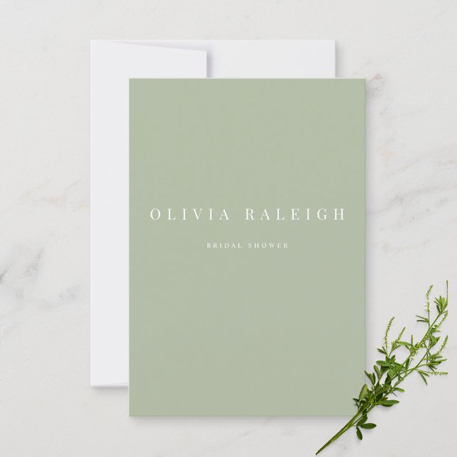Invitación Elegante Sage Green Bridal Shower (Subido por el creador)