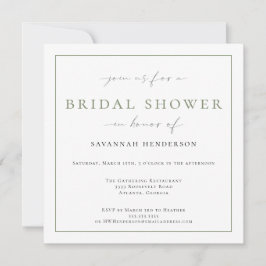 Invitación Elegante Sage Green Bridal Shower Classic