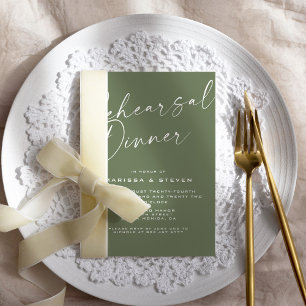 Invitación Elegante Sage Green Calligraphy Test Dinner