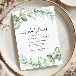 Invitación Elegante Sage Green Foliage Bridal Shower