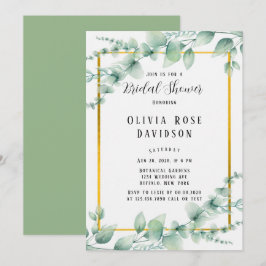 Invitación Elegante Sage Green Green Greeneration Gold Bridal