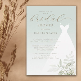 Invitación Elegante Sage Green Greenery Bridal Shower