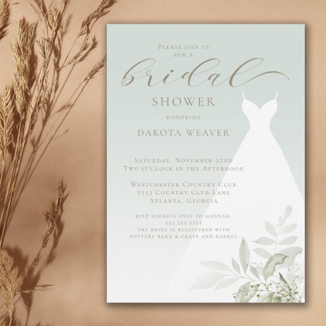 Invitación Elegante Sage Green Greenery Bridal Shower (Subido por el creador)