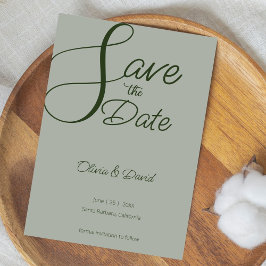 Invitación Elegante Sage Green Save the Date
