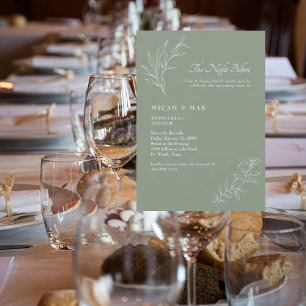 Invitación Elegante Sage La Noche Antes Del Ensayo Del Boda