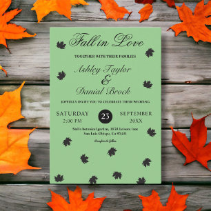 Invitación Elegante Sage Sage Green Boho Rustic Fall Wedding
