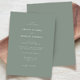 Invitación Elegante Sage Sage Green Neutral Classic Boda