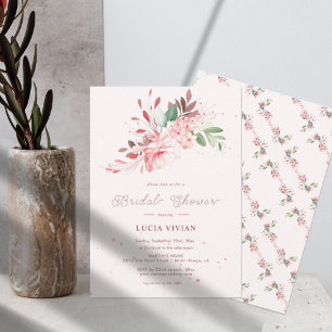 Invitación Elegante Sakura Imperfecto Sueño Rosa Ducha Bridal