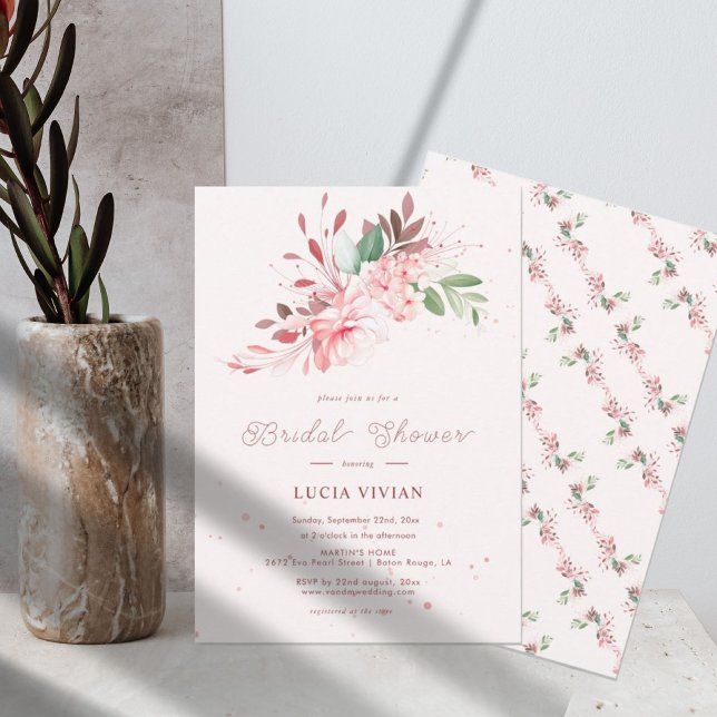 Invitación Elegante Sakura Imperfecto Sueño Rosa Ducha Bridal (Subido por el creador)
