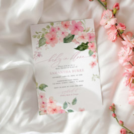 Invitación Elegante Sakura rosa flor bebé en ducha de flores