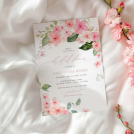 Invitación Elegante Sakura Rosa Flores Bridal Ducha Bridal