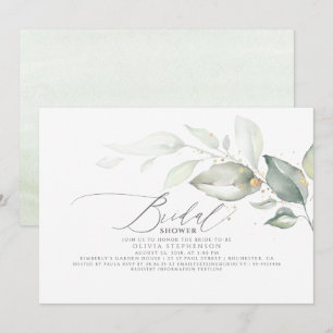 Invitación Elegante Sale Verdor Elegante Ducha Bridal