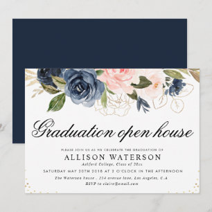 Invitación Elegante salón de guiones ruidoso y la graduación