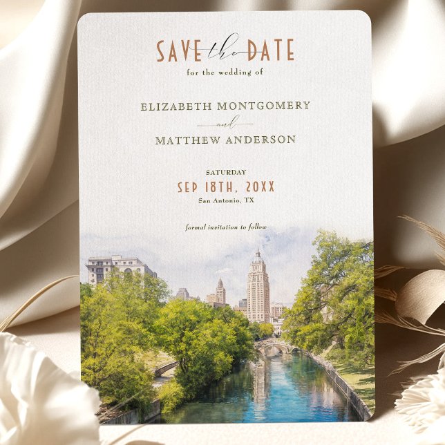 Invitación Elegante San Antonio, Texas Save-the Date (Subido por el creador)