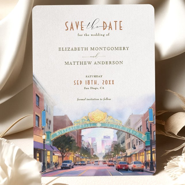 Invitación Elegante San Diego, California Save-the Date (Subido por el creador)