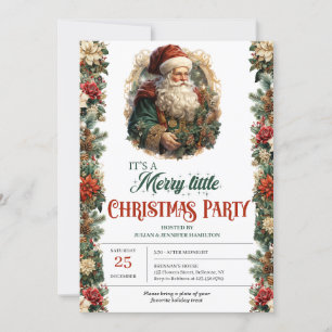 Invitación Elegante Santa Claus retro