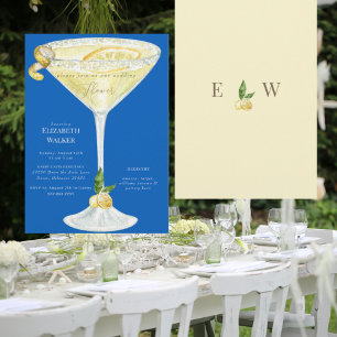 Invitación Elegante Sapphire Azul Limoncello Boda Ducha