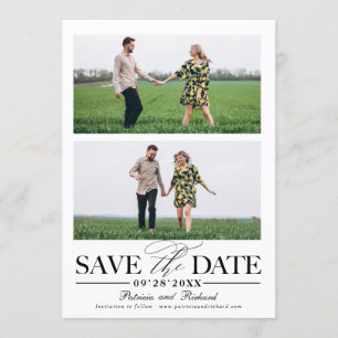 Invitación Elegante Save The Date Boda 2 Collage de Fotos