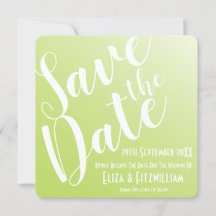 Elegante Save The Date con Ombre Verde Lima