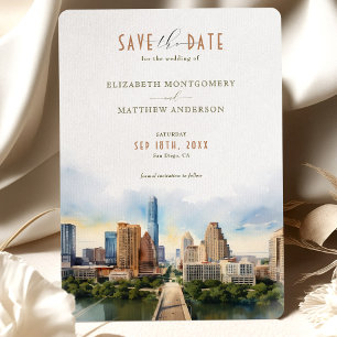 Invitación Elegante Save-the-Date de Austin, Texas