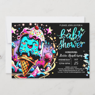 Invitación Elegante Scoop Ice Cream Boy Baby Shower