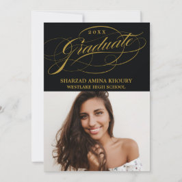 INVITACIÓN ELEGANTE SCRIPT 2 GRADUATE PARTY INVITATION