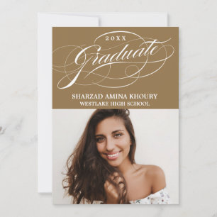 INVITACIÓN ELEGANTE SCRIPT 2 GRADUATE PARTY INVITATION
