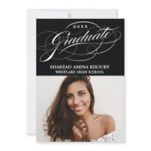 ELEGANTE SCRIPT 2 GRADUATE PARTY INVITATION