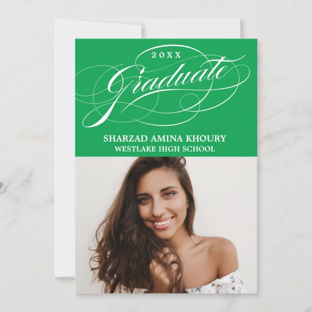 INVITACIÓN ELEGANTE SCRIPT 2 GRADUATE PARTY INVITATION (Anverso)