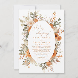 Invitación Elegante Script Autumn Floral Elopement Recepción
