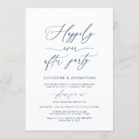 Elegante Script, Azul Marino, Huida de Boda