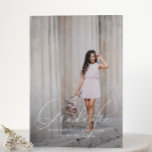 Invitación Elegante Script Blue Gray Photo Graduation Party<br><div class="desc">Elegante Invitación a la fiesta de graduación de fotos con guión elegante.</div>