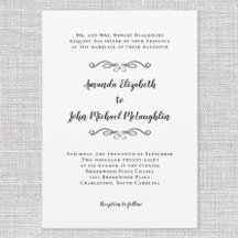 Elegante Script Clásico Simple Boda formal Negro