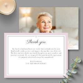 Invitación Elegante Script Cross Funeral Photo You Card