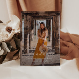 Invitación Elegante Script Dusty Rosa Foto Partido de Graduac