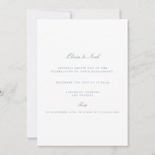 Invitación Elegante Script Dusty & White Engagement Invitació