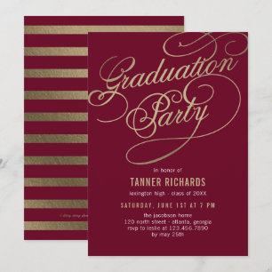Invitación Elegante script EDITABLE COLOR Graduación Invitaci
