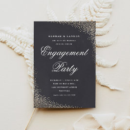Invitación Elegante Script Gold Engagement Party