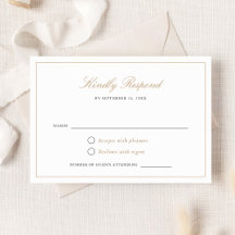 Elegante Script Gold Modern Caligraphy RSVP