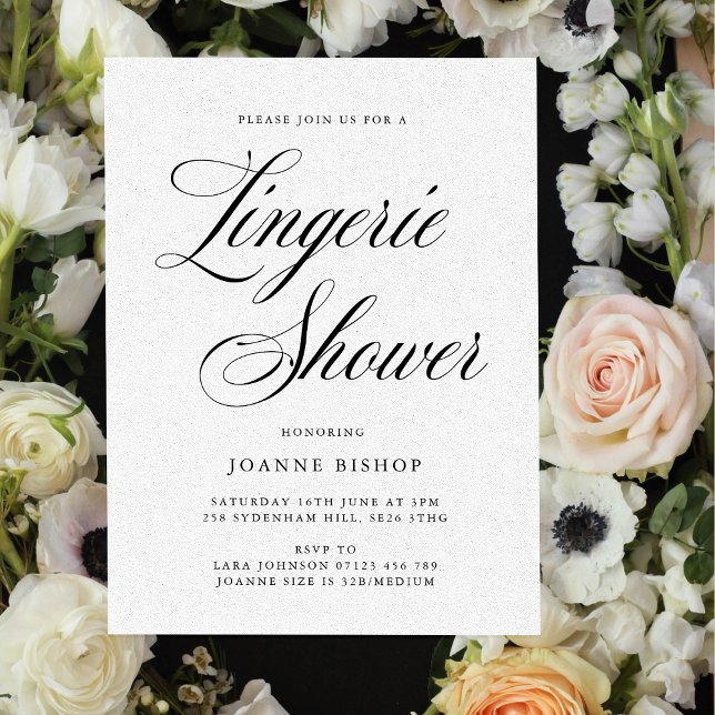 Invitación Elegante Script Lingerie Bridal Shower (Subido por el creador)