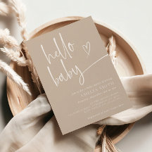 Elegante Script Minimalista Neutral para Baby Show