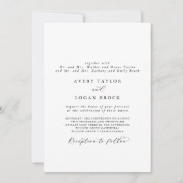 Invitación Elegante Script Pareja formal y ambos Bodas primar