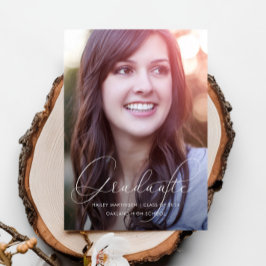 Invitación Elegante Script Partido de Graduación de Fotografí