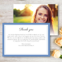 Invitación Elegante Script Personalizado Funeral Foto Gracias