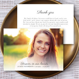 Invitación Elegante Script Personalizado Funeral Foto Gracias