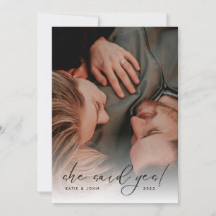 Invitación Elegante Script Photo Boda Engagement Party