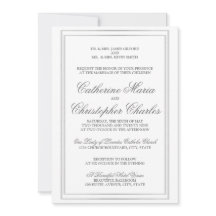 Elegante Script Silver Border Invite