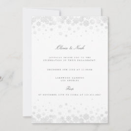 Invitación Elegante Script Snowflakes Engagement Inviation