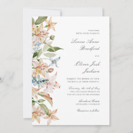 Invitación Elegante Script Watercolor Floral Boda